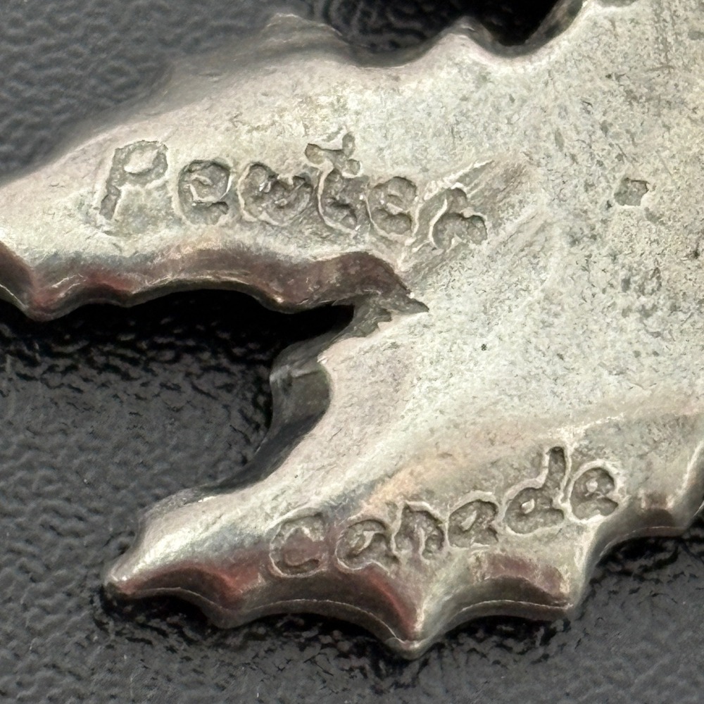 Seagull‎ Unisex Scarf Ring OS Silver Vintage 1991 Holly Leaf Pewter Canada - Picture 4 of 10
